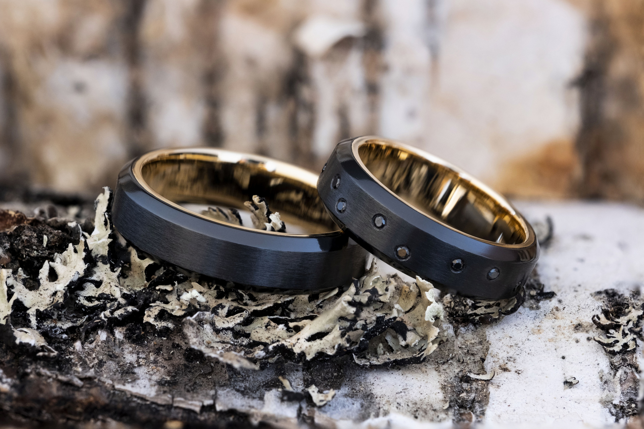 Cheap black store wedding rings